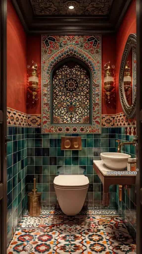 کاشی حمام دستشویی دو رنگ انتخابی متفاوت و زیبا